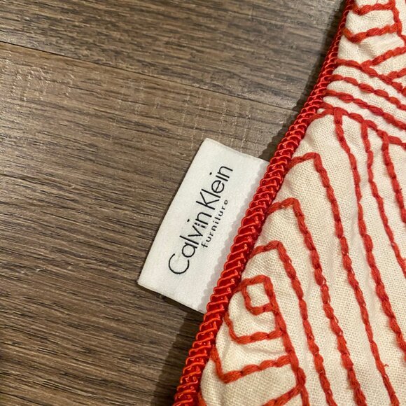 Calvin Klein Embroidered Throw Pillow Case 26”x13” - Triangle Geometric‎ Design - Picture 6 of 7